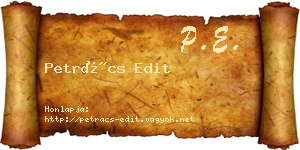 Petrács Edit névjegykártya